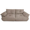BIGSOFA Webstoff Beige  - Beige/Schwarz, KONVENTIONELL, Kunststoff/Textil (243/90,5/130cm) - Ambia Home