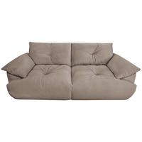 BIGSOFA Webstoff Beige  - Beige/Schwarz, KONVENTIONELL, Kunststoff/Textil (243/90,5/130cm) - Ambia Home