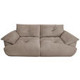 BIGSOFA Webstoff Beige  - Beige/Schwarz, KONVENTIONELL, Kunststoff/Textil (243/90,5/130cm) - Ambia Home