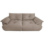 BIGSOFA Webstoff Beige  - Beige/Schwarz, KONVENTIONELL, Kunststoff/Textil (243/90,5/130cm) - Ambia Home