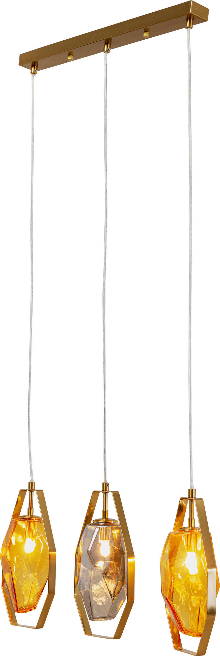 HÄNGELEUCHTE Diamond 67/120/12 cm   - MODERN, Glas/Metall (67/120/12cm) - Kare-Design