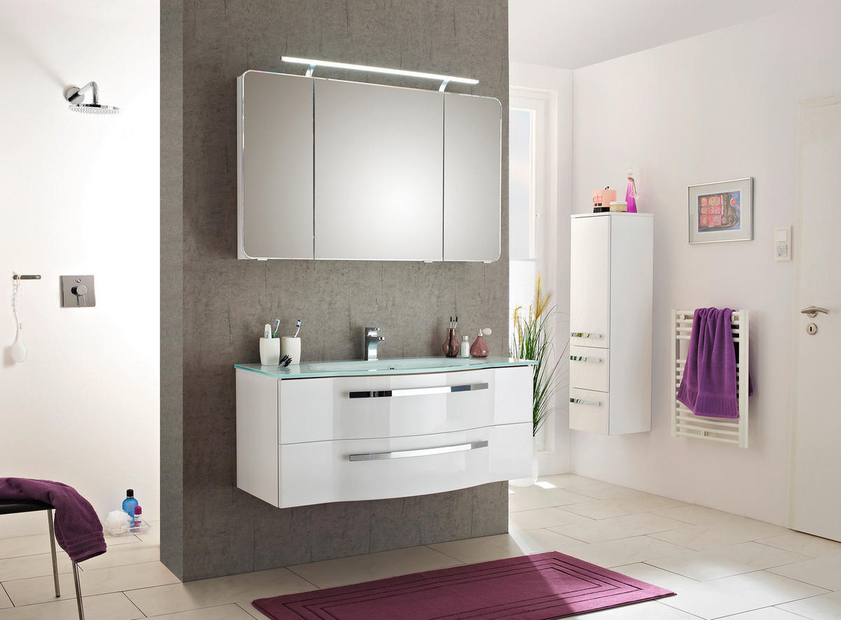SPIEGELSCHRANK 120/72/17 cm  - Chromfarben/Weiß, Basics, Glas/Holzwerkstoff (120/72/17cm) - Sadena