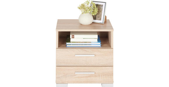 NACHTKÄSTCHEN in Sonoma Eiche  - Alufarben/Sonoma Eiche, Design, Holzwerkstoff/Kunststoff (45/47,5/35cm) - Carryhome