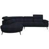 ECKSOFA in Velours Dunkelgrau  264/299 cm  - Dunkelgrau/Schwarz, Design, Textil/Metall (264/299cm) - Novel
