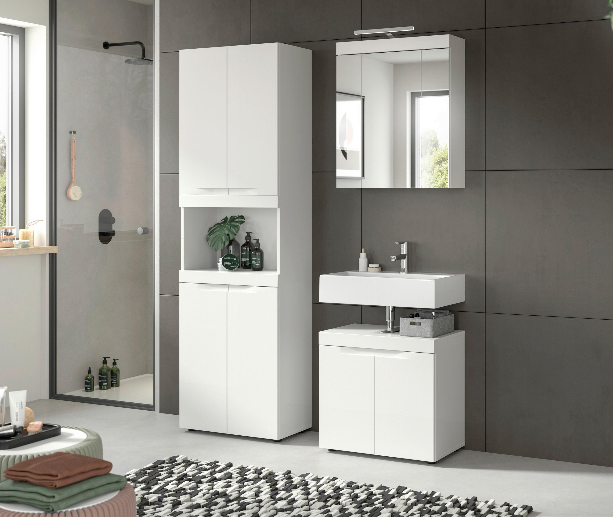 Mid.you Badezimmer Viana Weiß 135 cm