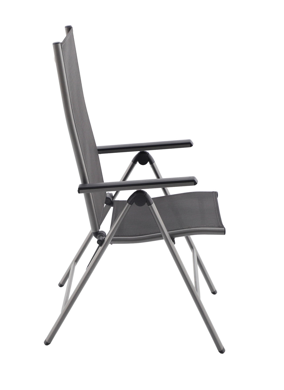 GARTENKLAPPSTUHL-SET Aluminium Schwarz, Dunkelgrau  - Dunkelgrau/Schwarz, MODERN, Kunststoff/Metall (58/109/67cm) - Gardenson