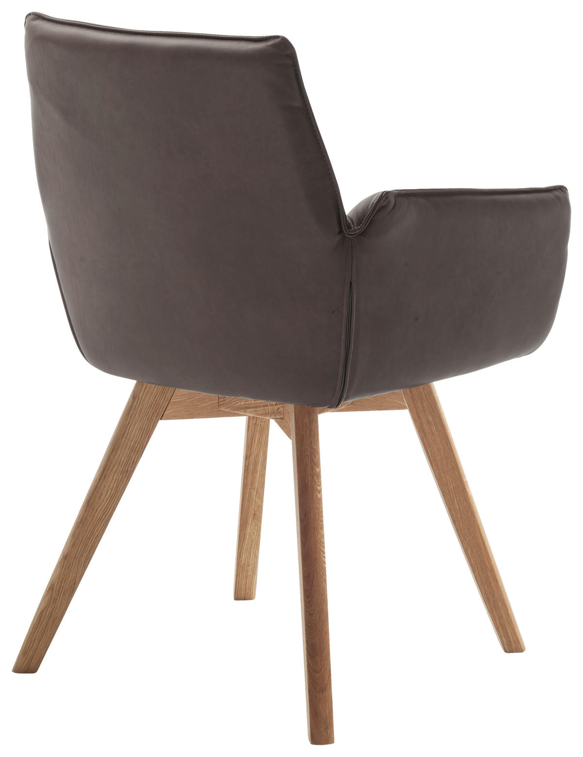 ARMLEHNSTUHL  in Echtleder naturbelassen  - Wildeiche/Cappuccino, Konventionell, Leder/Holz (61/87/63cm) - Linea Natura