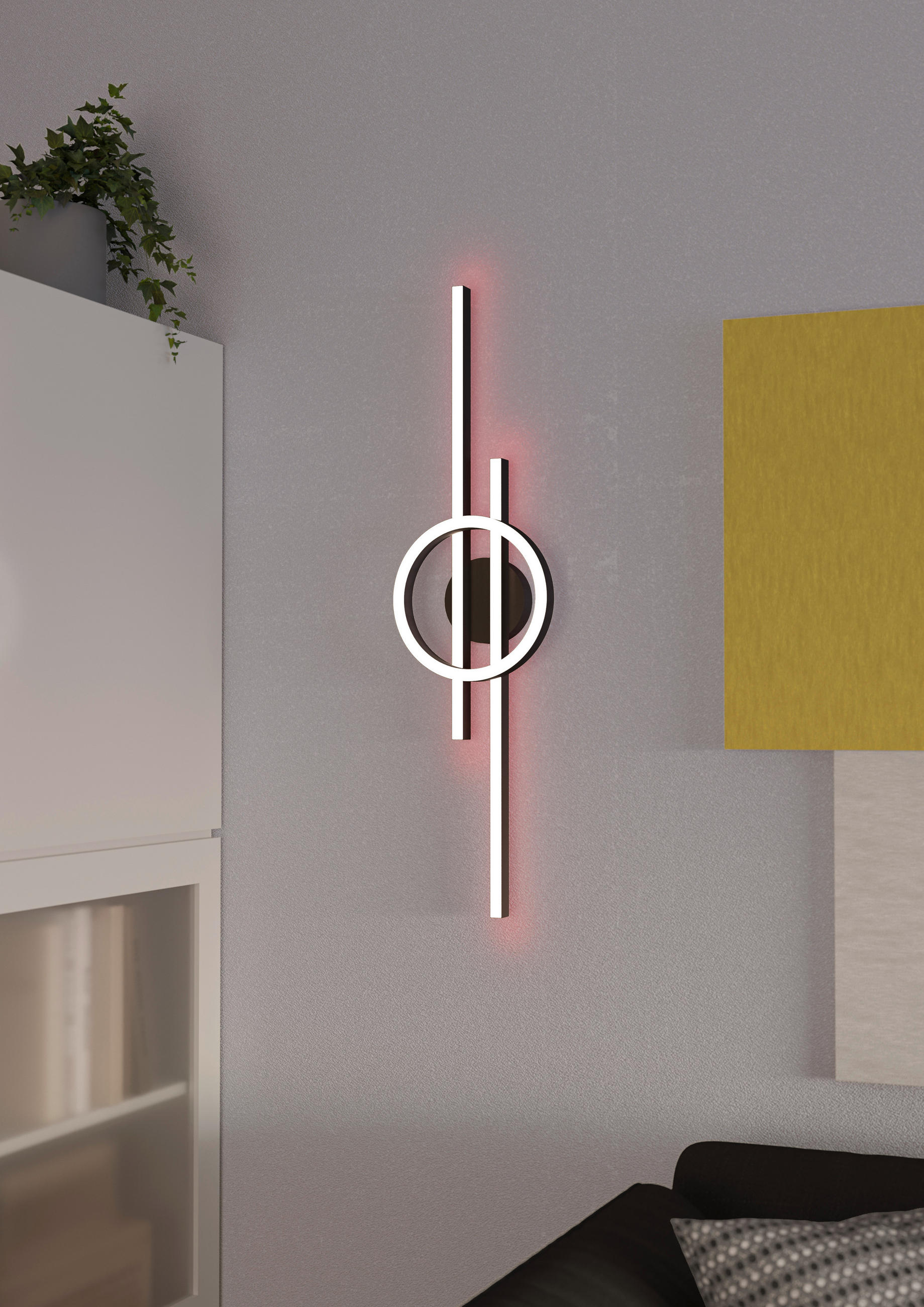 LED-DECKENLEUCHTE 77,5/20/7,5 cm   - Schwarz/Weiß, Design, Kunststoff/Metall (77,5/20/7,5cm) - Eglo