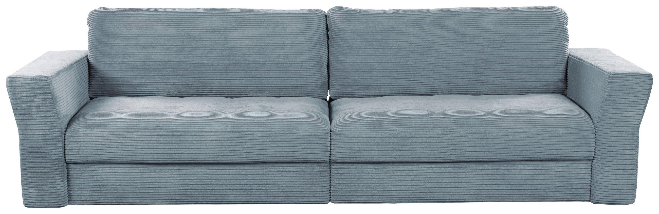 BIGSOFA Cord Blaugrau  - Blaugrau/Schwarz, MODERN, Kunststoff/Textil (270/80/106cm) - Cantus