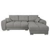 ECKSOFA in Mikrofaser Grau  - Silberfarben/Grau, Design, Textil/Metall (256/175cm) - Livetastic