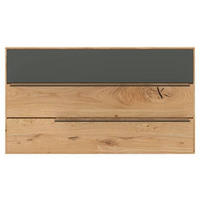 WANDPANEEL Grau, Wildeiche  130/73/22 cm  - Wildeiche/Grau, Design, Glas/Holz (130/73/22cm) - Waldwelt