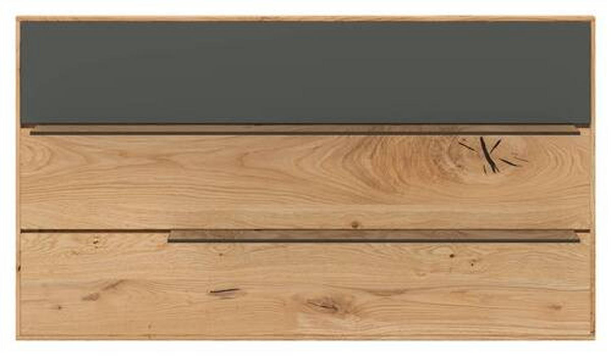 WANDPANEEL Grau, Wildeiche  130/73/22 cm  - Wildeiche/Grau, Design, Glas/Holz (130/73/22cm) - Waldwelt