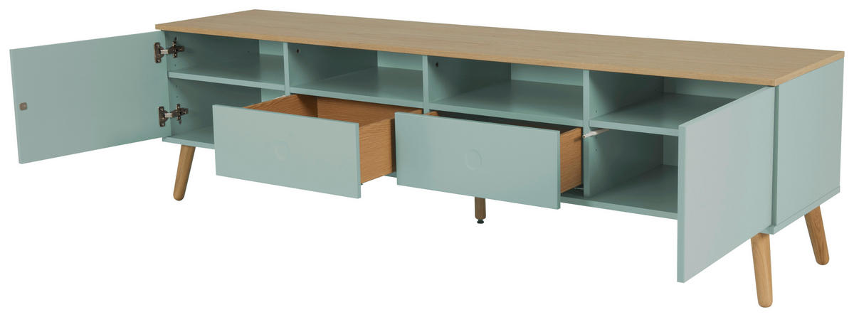 TV-ELEMENT - Eichefarben/Mintgrün, Design, Holz/Holzwerkstoff (192/54/43cm)