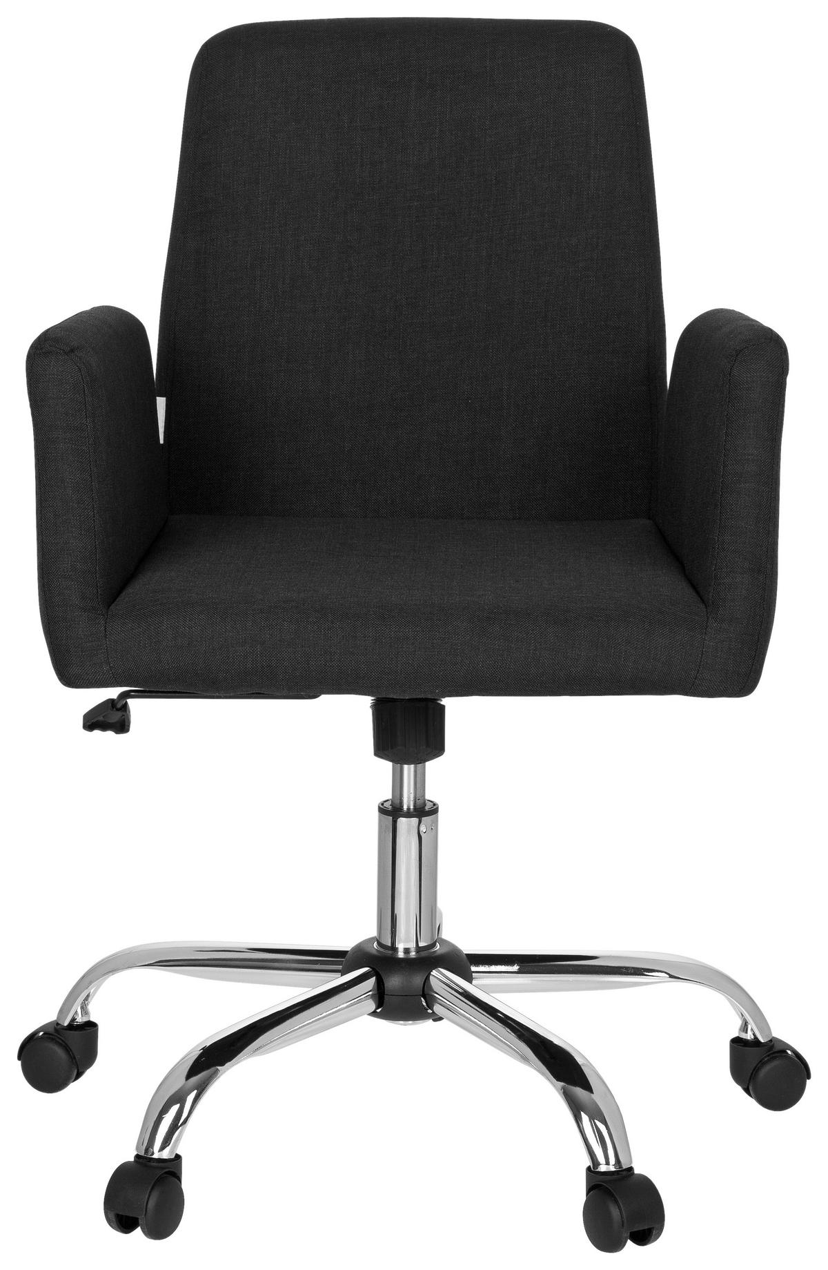 SNURRSTOL  i flatväv svart  - kromfärg/svart, Modern, metall/textil (54/95/44cm) - MID.YOU