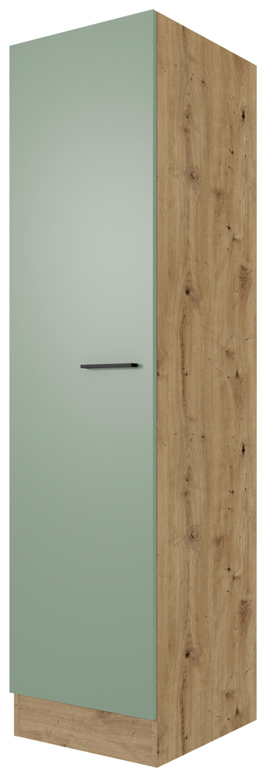 GESCHIRRSCHRANK 50/200/57 cm  in Grün, Eiche Artisan  - Schwarz/Eiche Artisan, KONVENTIONELL, Holzwerkstoff/Metall (50/200/57cm) - FlexWell