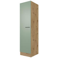 GESCHIRRSCHRANK 50/200/57 cm  in Grün, Eiche Artisan  - Schwarz/Eiche Artisan, KONVENTIONELL, Holzwerkstoff/Metall (50/200/57cm) - FlexWell