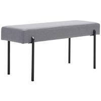 HOCKERBANK 100/45/35 cm Webstoff Hellgrau  - Hellgrau/Schwarz, MODERN, Textil/Metall (100/45/35cm) - Novel
