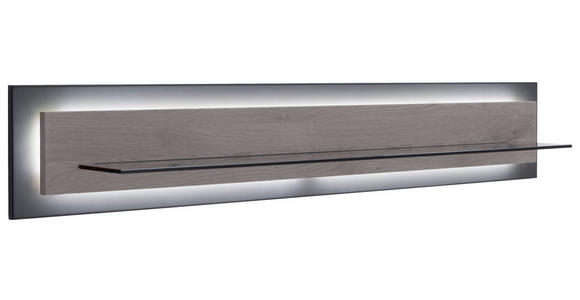 WANDBOARD 150/26/23 cm - Eichefarben/Schwarz, Design, Glas/Holz (150/26/23cm) - Novel