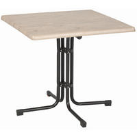 GARTENKLAPPTISCH 80/80/72 cm Metall, Holzwerkstoff Anthrazit, Beige quadratisch  - Anthrazit/Beige, Basics, Holzwerkstoff/Metall (80/80/72cm) - Gardenson