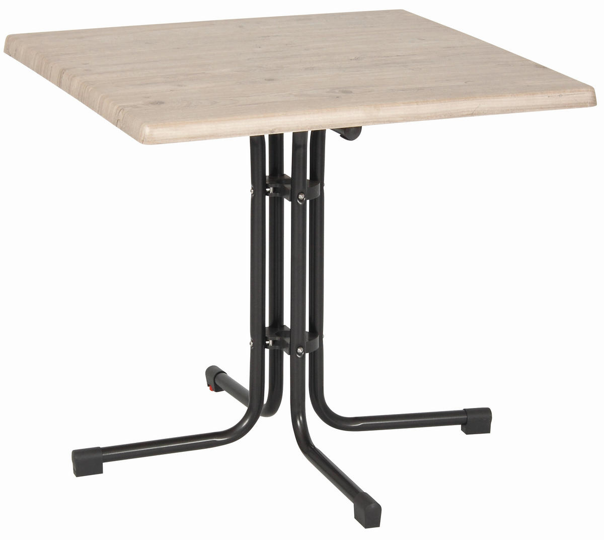 GARTENKLAPPTISCH 80/80/72 cm Metall, Holzwerkstoff Anthrazit, Beige quadratisch  - Anthrazit/Beige, Basics, Holzwerkstoff/Metall (80/80/72cm) - Gardenson