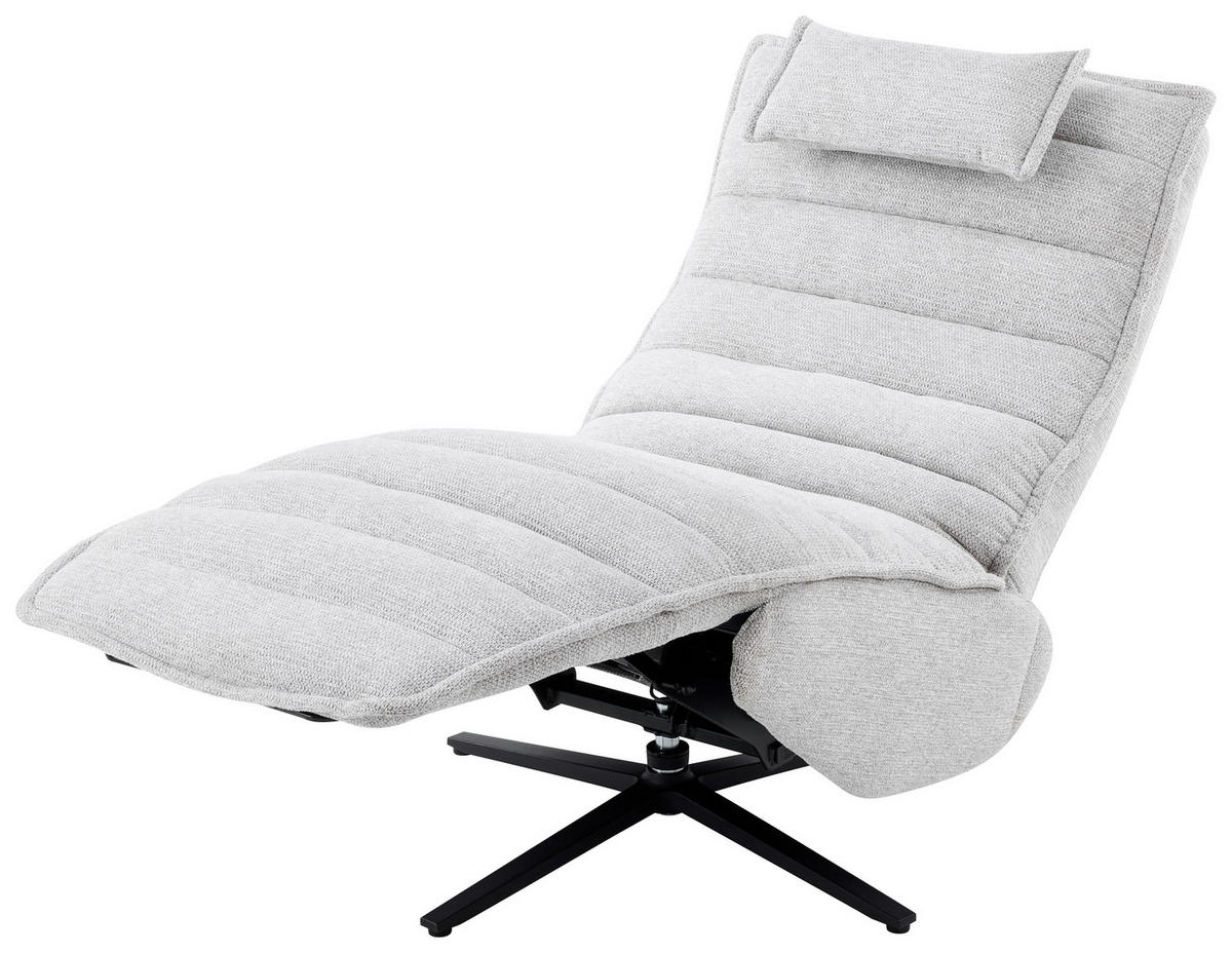RELAXSESSEL Metall, Textil Schwarz, Greige  - Greige/Schwarz, Design, Textil/Metall (68/108/84cm) - Stylife