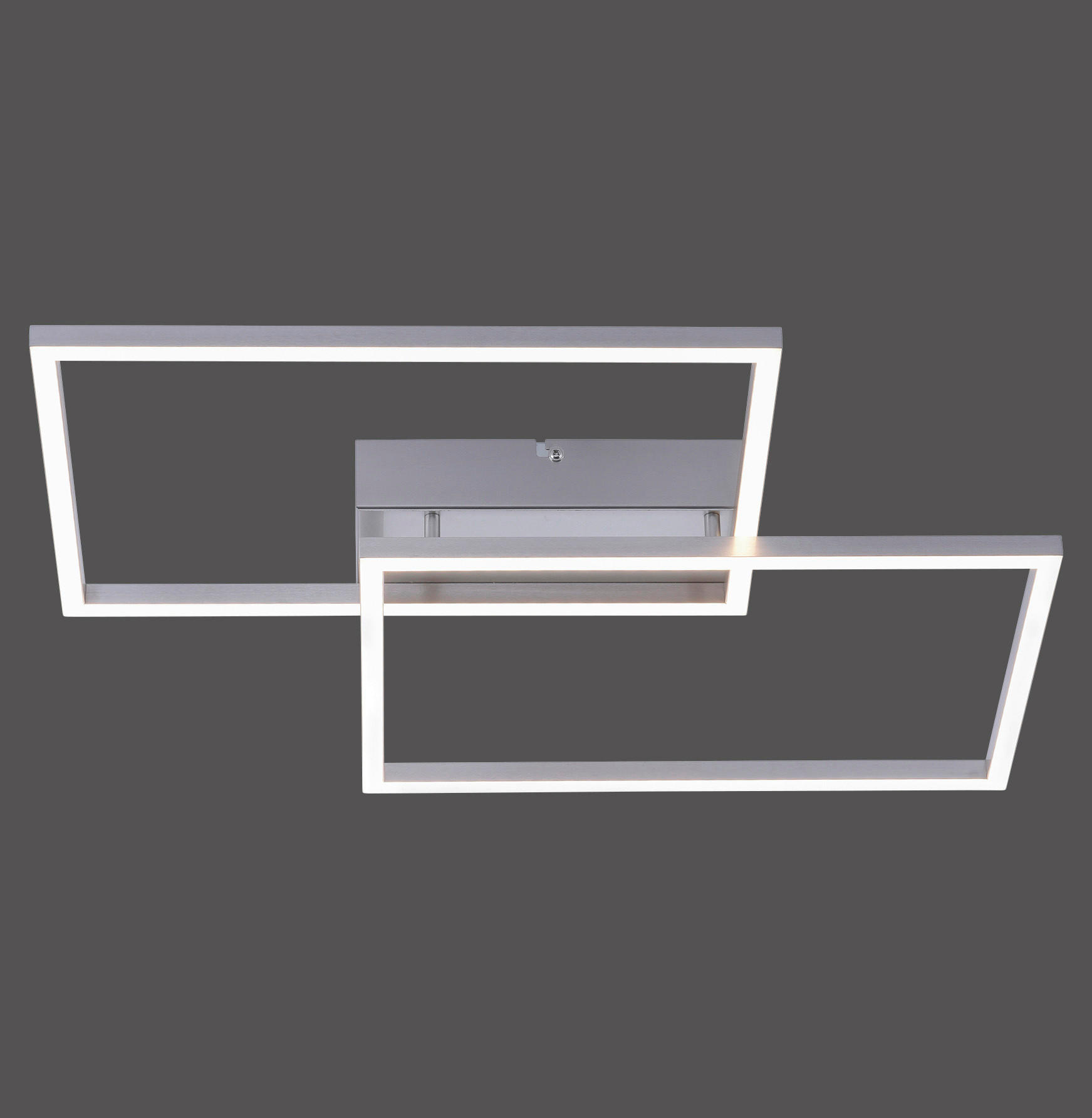 LED-DECKENLEUCHTE Iven 75,5/56,2/7 cm   - Chromfarben/Alufarben, Design, Kunststoff/Metall (75,5/56,2/7cm)