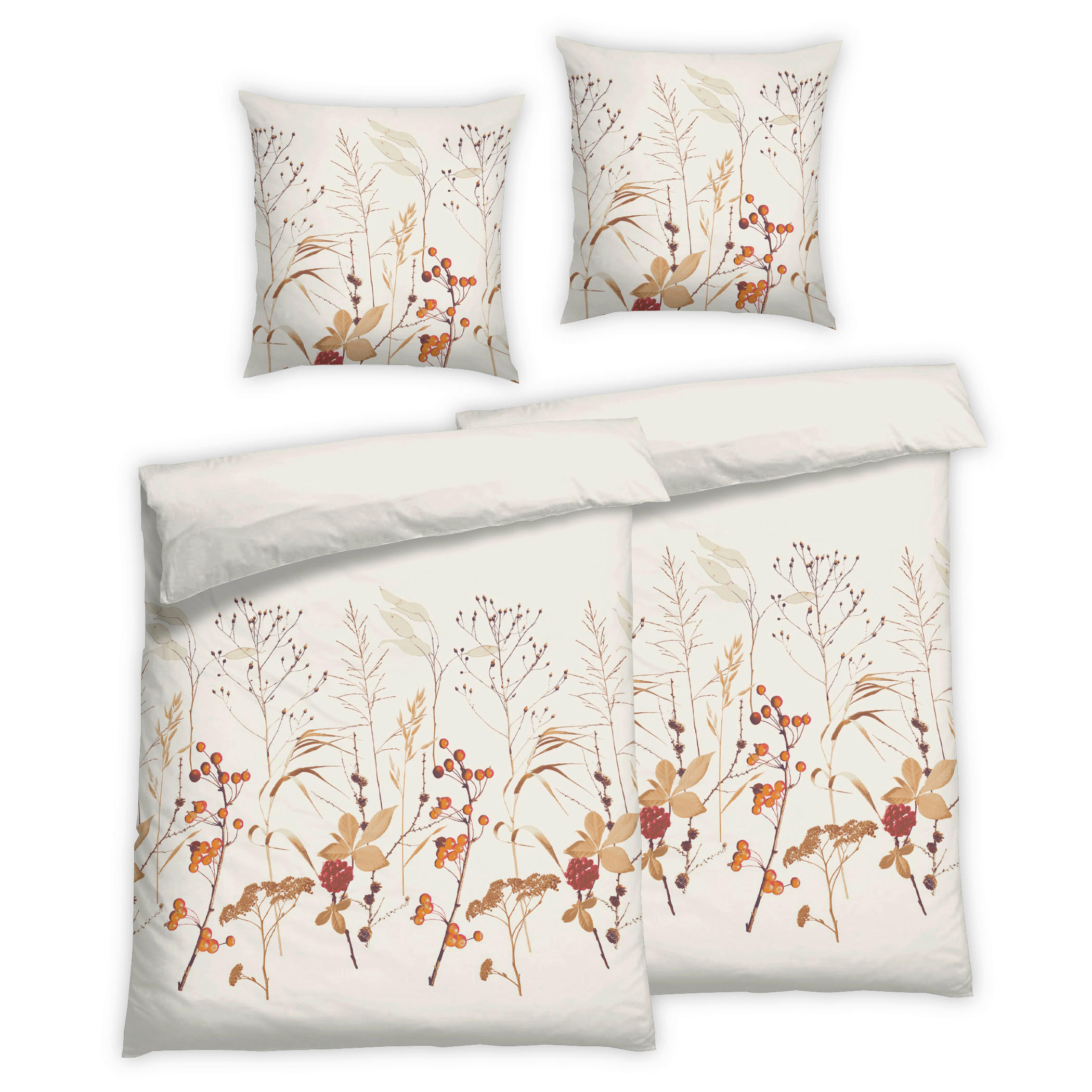 BETTWÄSCHE 4-teilig Flanell 135/200 cm  - Beige, Basics, Textil (135/200cm) - Florella