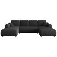 Wohnlandschaft inkl. Funktion Anthrazit Cord  - Anthrazit/Schwarz, KONVENTIONELL, Textil (200/360/200cm) - Xora