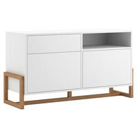 TV-BÄNK  i 119,2/64,7/42 cm  - vit/bokfärgad, Design, trämaterial/trä (119,2/64,7/42cm) - MID.YOU