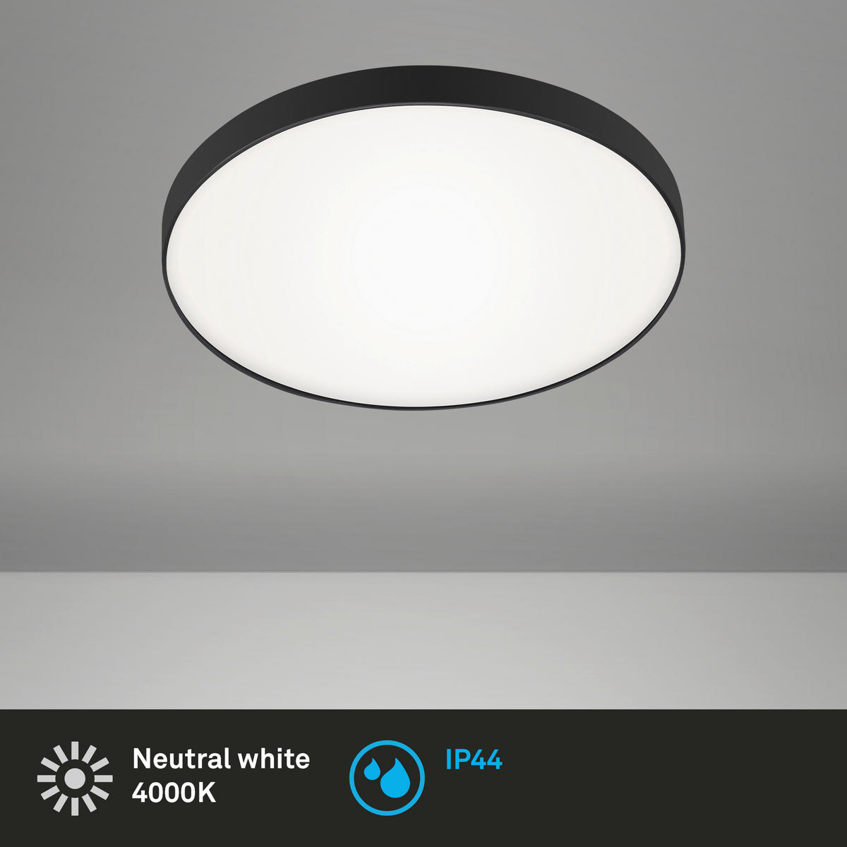 STROPNÍ LED SVÍTIDLO, 28,5/6,5 cm  - bílá/černá, Design, kov/plast (28,5/6,5cm)
