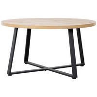 KONFERENČNÍ STOLEK, černá, dub artisan, kov, kompozitní dřevo, 80/80/42 cm - černá/dub artisan, Design, kov/kompozitní dřevo (80/80/42cm) - Boxxx
