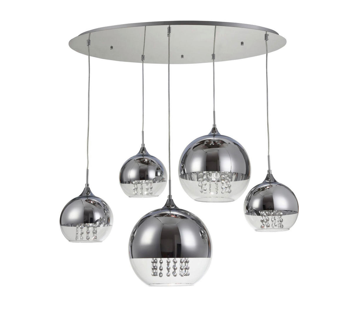 PENDELLEUCHTE 91/65/95 cm  - Transparent/Nickelfarben, Trend, Glas/Metall (91/65/95cm) - MAYTONI