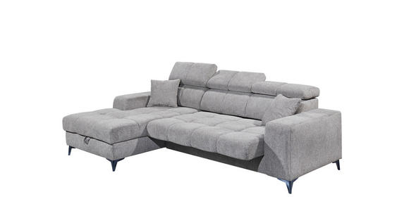 ECKSOFA Taupe Chenille Bettkasten, Rücken echt, Kopfteilverstellung  - Taupe/Schwarz, KONVENTIONELL, Kunststoff/Textil (172/268cm) - Carryhome
