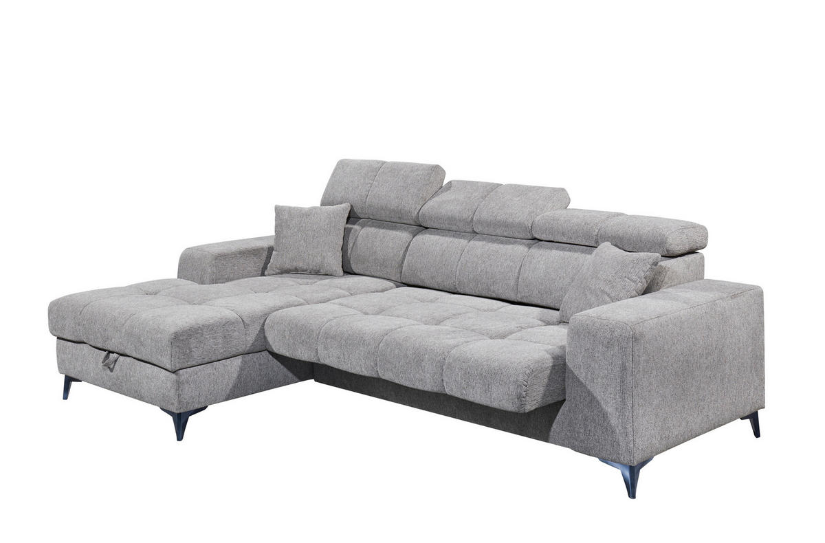 ECKSOFA in Chenille Taupe  - Taupe/Schwarz, Konventionell, Kunststoff/Textil (172/268cm) - MID.YOU