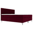 BOXSPRINGBETT 140/200 cm  in Weinrot  - Chromfarben/Weinrot, KONVENTIONELL, Textil/Metall (140/200cm) - Carryhome