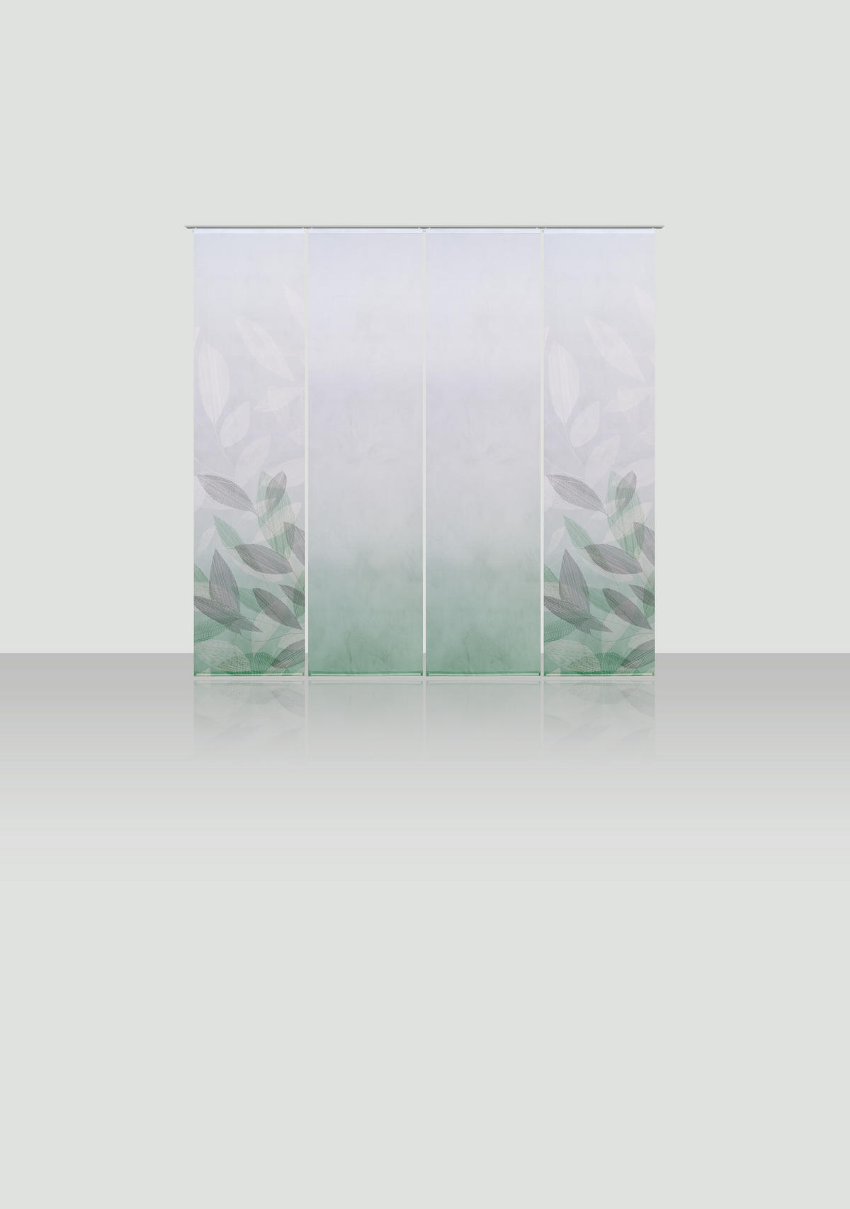 FLÄCHENVORHANG  4 Stück  halbtransparent   60/245 cm  - Grün, Natur, Textil (60/245cm) - Novel