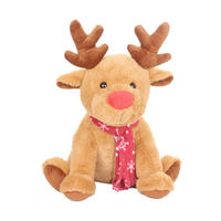 PLÜSCHTIER 32 cm  - Cognac/Rot, Kunststoff/Textil (32cm) - X-Mas