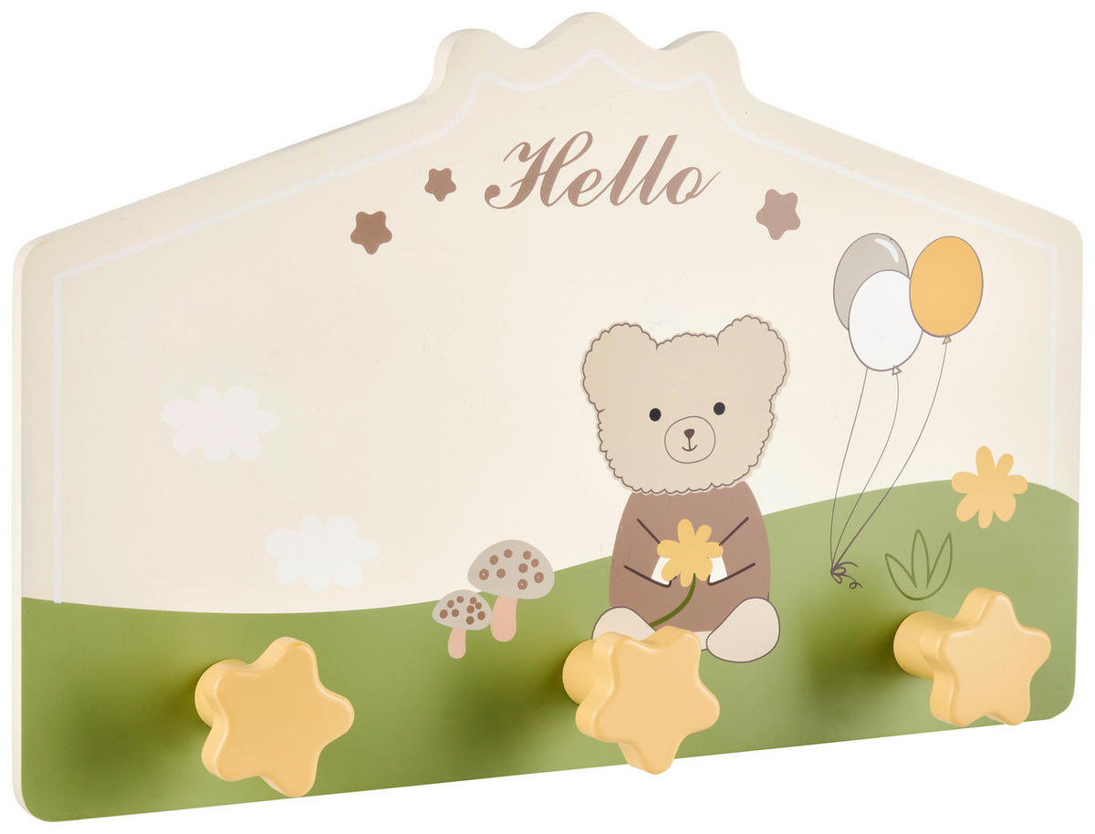 WANDGARDEROBE - Creme/Braun, Basics, Holz/Holzwerkstoff (33,4/21,5/5cm) - My Baby Lou