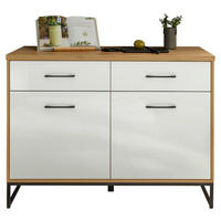 Corp Inferior De Bucătărie 123,2/90,8/60 cm   - alb/culoare lemn stejar, Modern, metal/material pe bază de lemn (123,2/90,8/60cm) - Xora