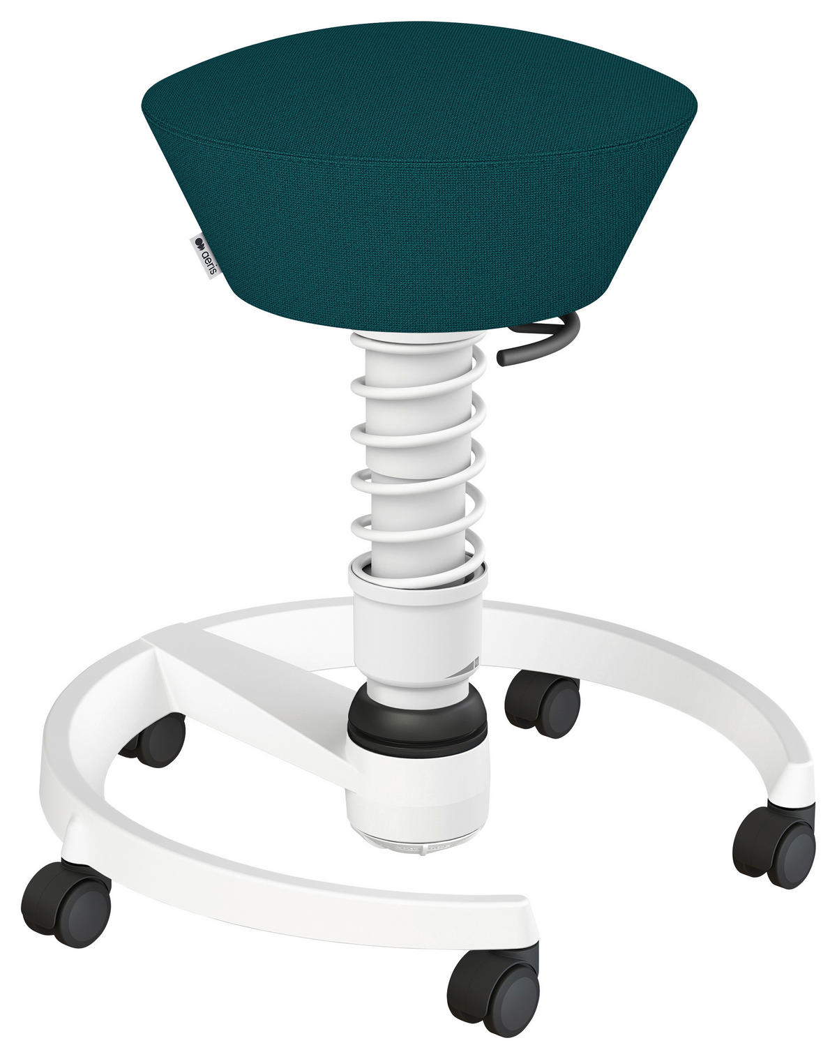 BÜROHOCKER   Weiss, Petrol  - Weiss/Petrol, Basics, Textil/Metall (55/45,66/55cm) - Aeris