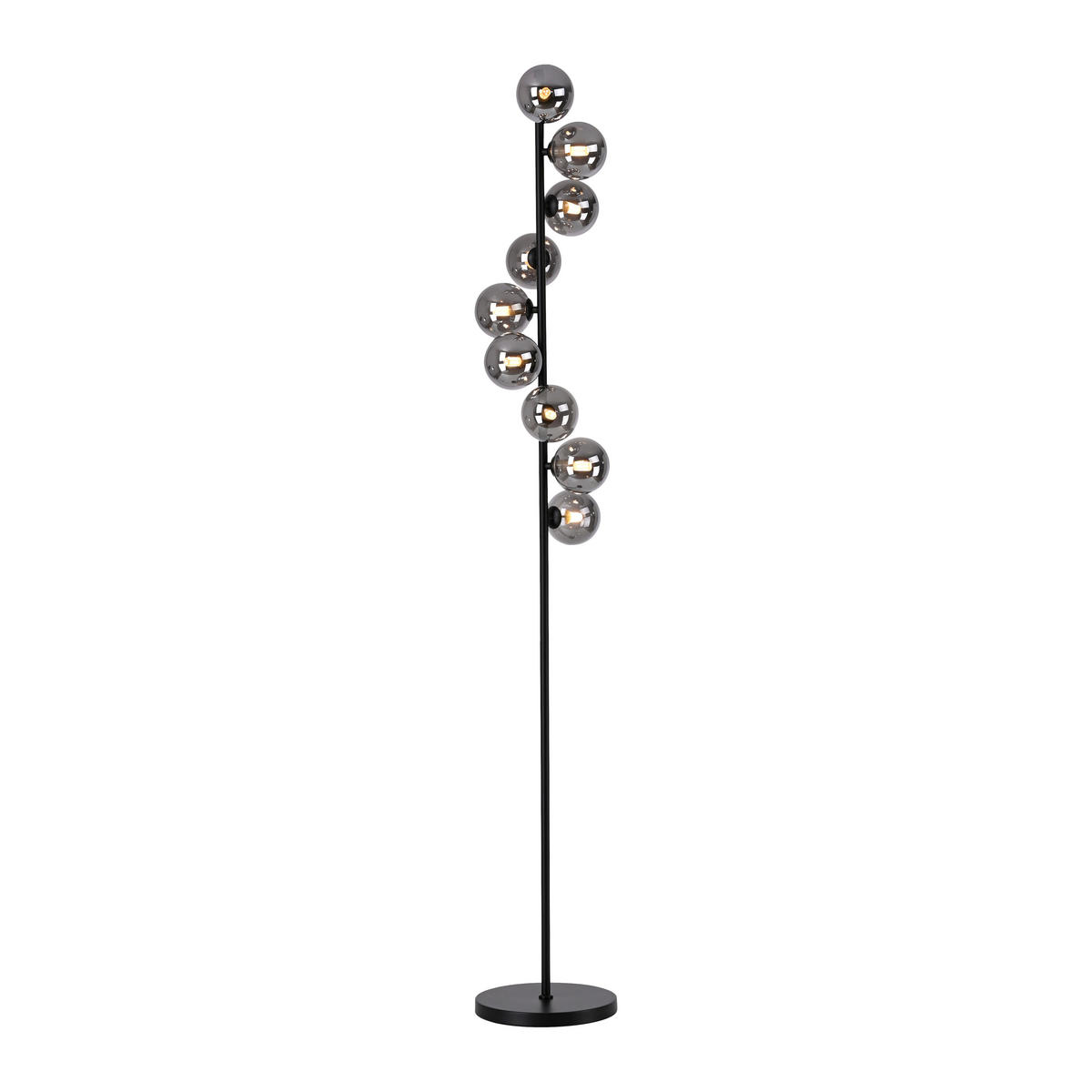 LED-STEHLEUCHTE SW DUBAI 25/25/164 cm   - Schwarz, Design, Glas/Kunststoff (25/25/164cm) - Schöner Wohnen