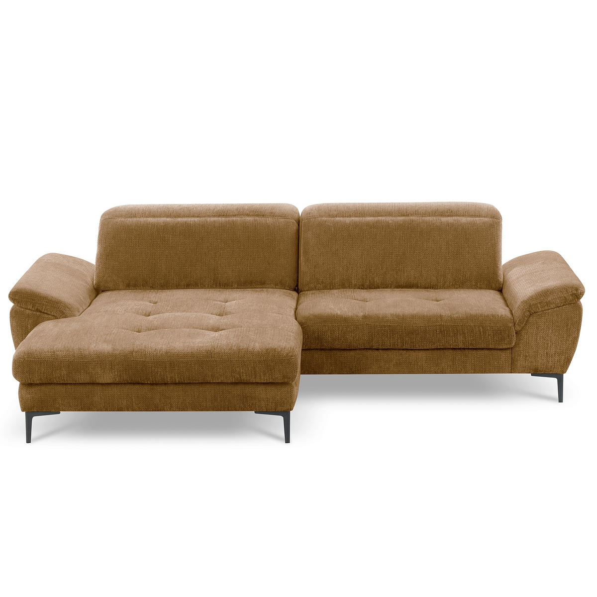 ECKSOFA  Webstoff Rostfarben  - Rostfarben/Schwarz, Design, Textil/Metall (195/268cm) - Livetastic