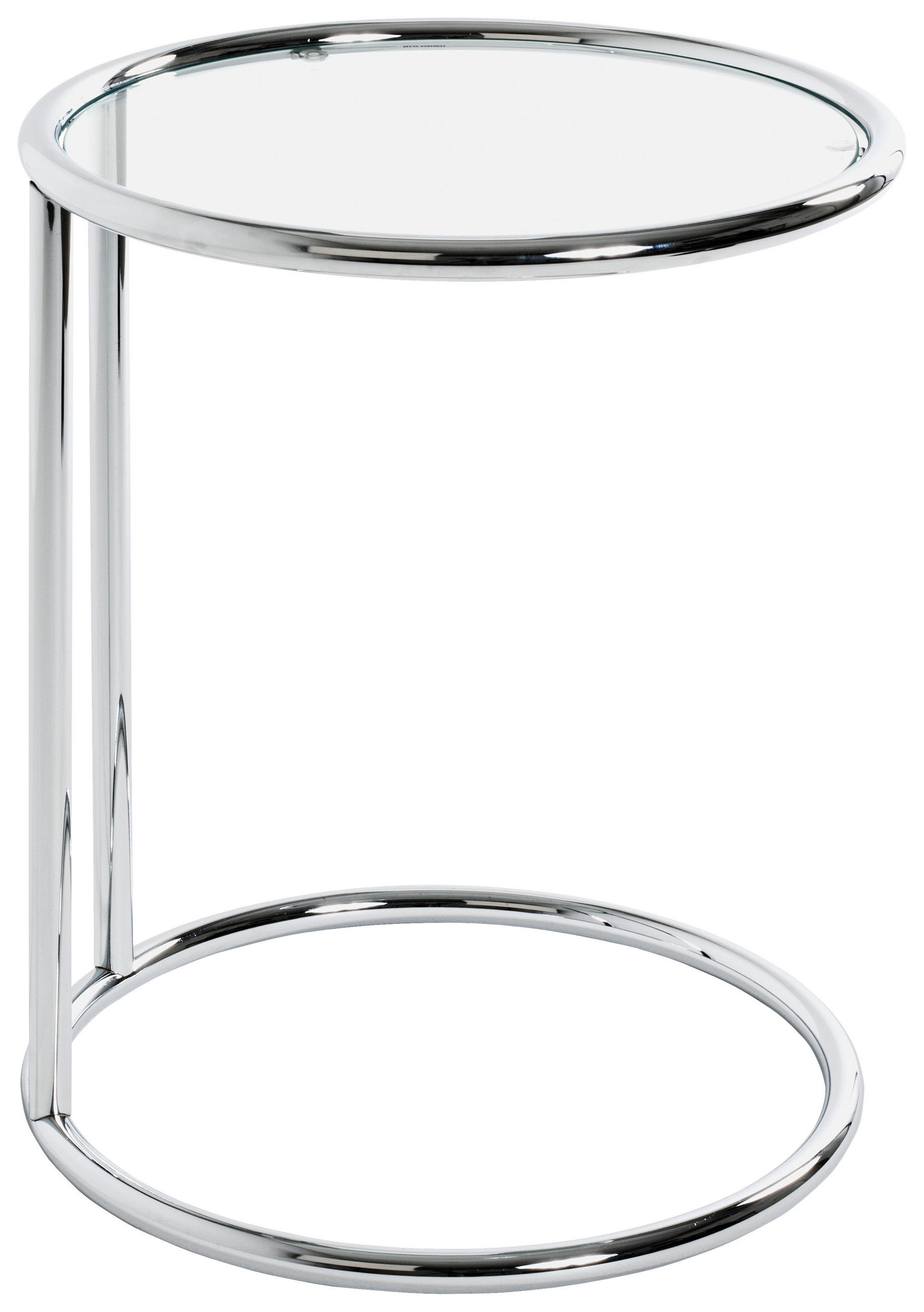 BEISTELLTISCH 45/45/55 cm Chromfarben rund  - Chromfarben, Design, Glas/Metall (45/45/55cm)
