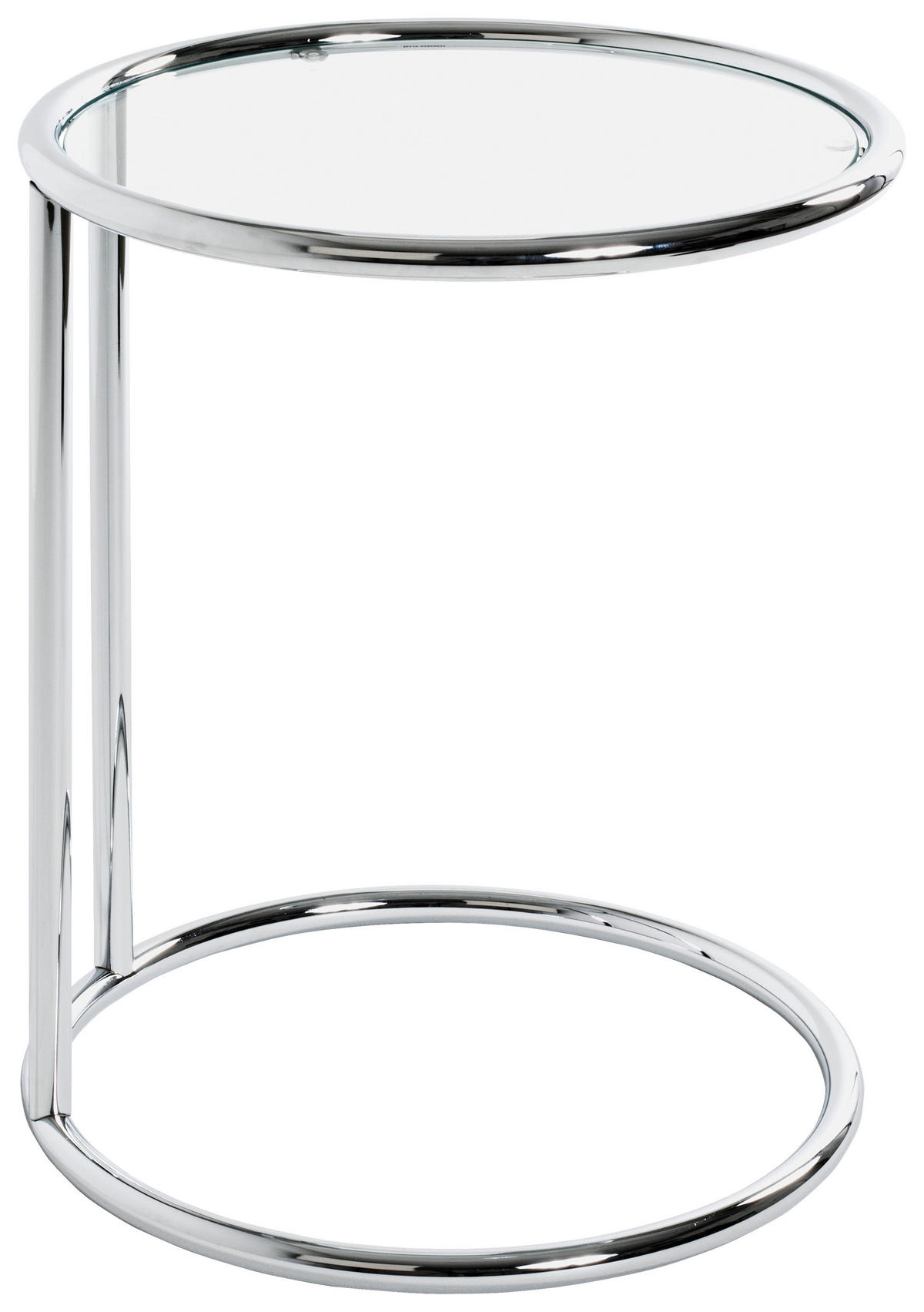 BEISTELLTISCH 45/45/55 cm Chromfarben rund  - Chromfarben, Design, Glas/Metall (45/45/55cm)