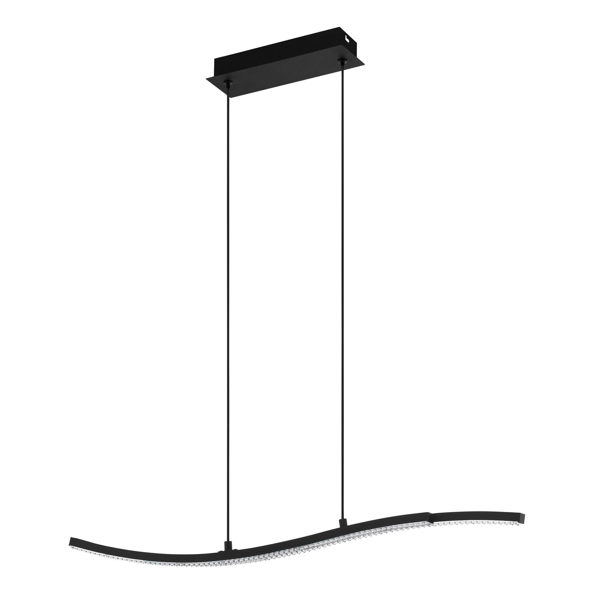 HÄNGELEUCHTE 78/8/175 cm  - Transparent/Schwarz, Design, Kunststoff/Metall (78/8/175cm) - Eglo