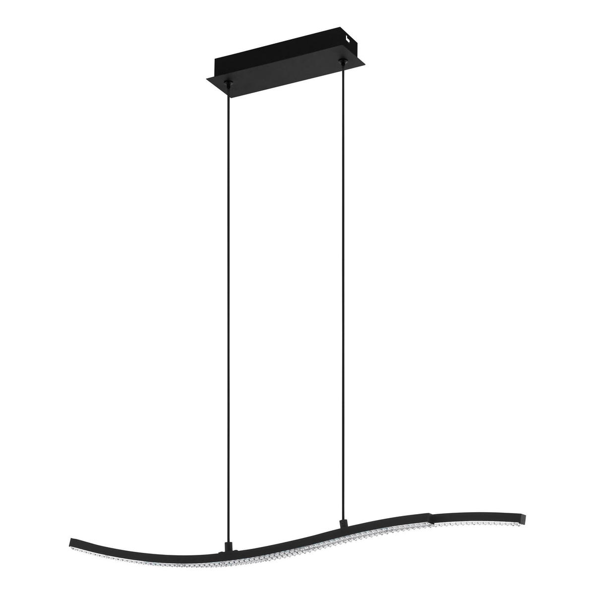 HÄNGELEUCHTE 78/8/175 cm  - Transparent/Schwarz, Design, Kunststoff/Metall (78/8/175cm) - Eglo