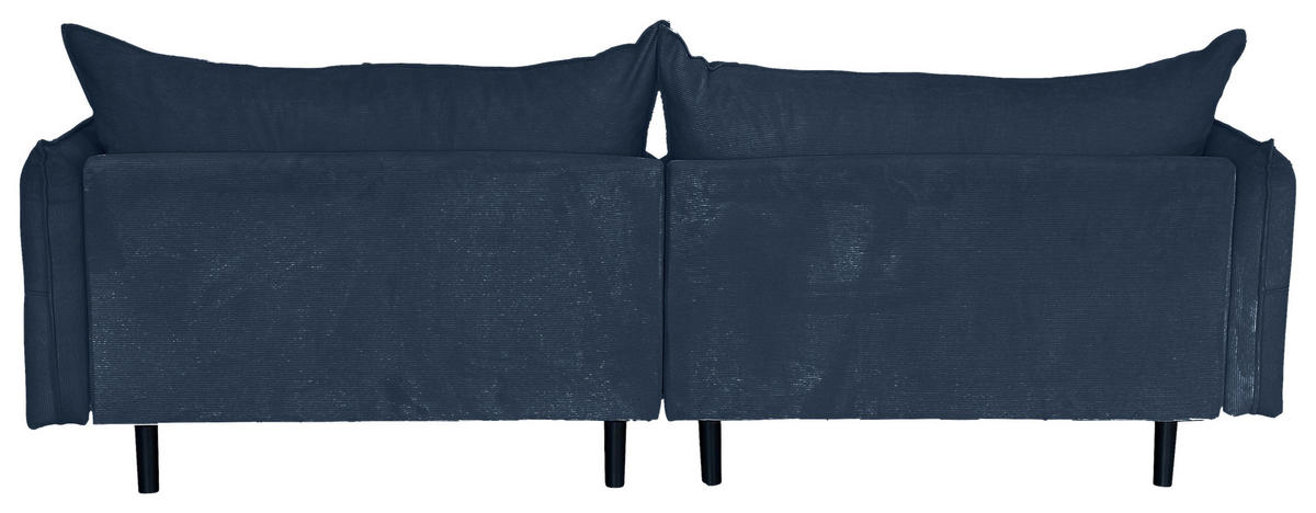 2-SITZER-SOFA in Cord Blau  - Blau/Schwarz, Design, Kunststoff/Textil (262/91/115cm) - MID.YOU
