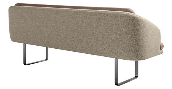 SITZBANK 255/89/68 cm Velours, Flachgewebe Sandfarben, Hellbraun Metall  - Sandfarben/Hellbraun, Design, Textil/Metall (255/89/68cm) - Dieter Knoll