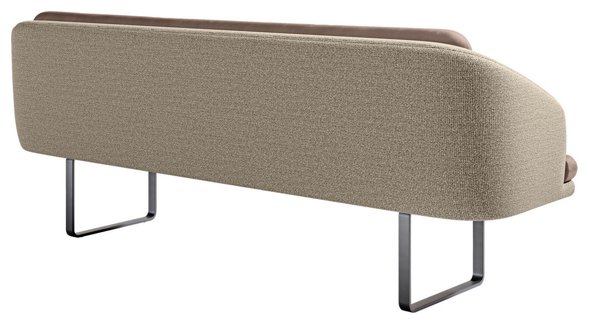 SITZBANK 255/89/68 cm Velours, Flachgewebe Sandfarben, Hellbraun Metall  - Sandfarben/Hellbraun, Design, Textil/Metall (255/89/68cm) - Dieter Knoll
