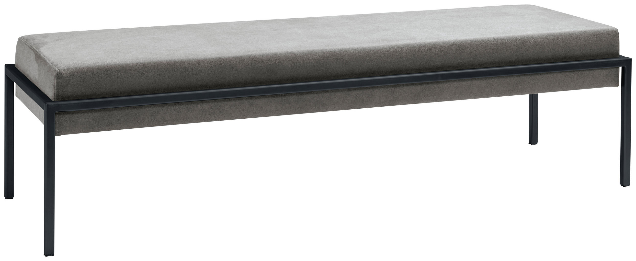 BETTBANK 144/38/44 cm   - Anthrazit/Grau, Design, Textil/Metall (144/38/44cm) - Hasena